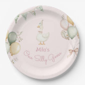 Een Gekke Goose Girl 1e verjaardag Papieren Bordje (Voorkant)