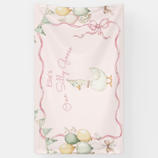 Een Gekke Goose Girl 1e verjaardag Spandoek (Verticaal)