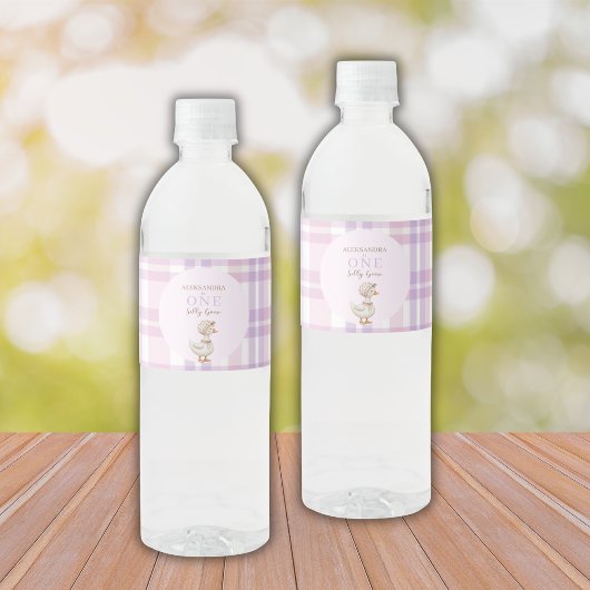Een Gekke Goose Girl 1e verjaardagsfeestje Waterfles Etiket