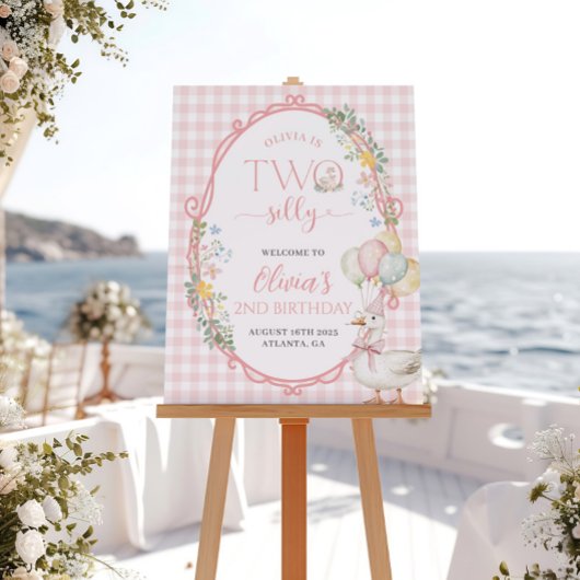 Een Gekke Goose Girl 2e verjaardag Welkom Teken Perfect Poster