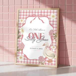 Een Gekke Goose Girl Cottagecore Roze 1e verjaarda Poster