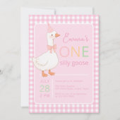 Een Gekke Goose Girl Eerste Verjaardag Party Pet R Kaart (Voorkant)