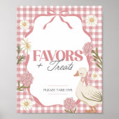 Een Gekke Goose Girl Pink Favors & Treats Sign Poster (Voorkant)