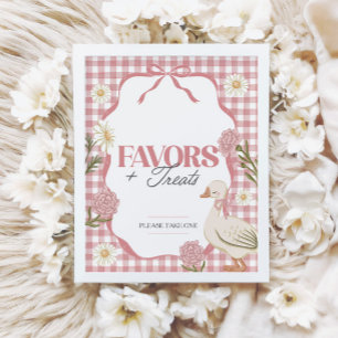 Een Gekke Goose Girl Pink Favors & Treats Sign Poster
