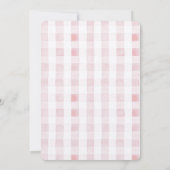 Een Gekke Goose Girl Pink Gingham 1st Birthday Kaart (Achterkant)