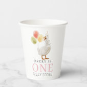 Een Gekke Goose Girl Roze 1e Verjaardag Papieren Bekers (Voorkant)