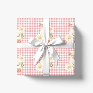 Een Gekke Goose Girl Roze Cottagecore Cadeaupapier