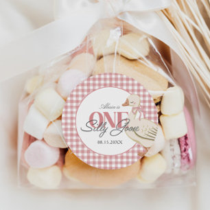 Een Gekke Goose Girl Roze Cottagecore Ronde Sticker