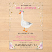 Een Gekke Goose Girls 1e verjaardag Acryl Uitnodigingen (Voorkant)