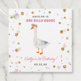 Een Gekke Goose Girls 1e verjaardagsfeestje Bedankjes Labels