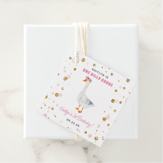 Een Gekke Goose Girls 1e verjaardagsfeestje Bedankjes Labels (In situ)