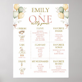 Een Gekke Goose Girl's Milestone Keepsake-teken Poster