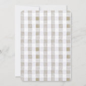 Een Gekke Goose Greige Gingham 1e verjaardag Kaart (Achterkant)