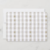 Een Gekke Goose Greige Gingham Foto 1e verjaardag Kaart (Achterkant)