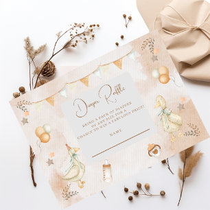 Een Gekke Goose grillige Baby shower Diapper Raffl Informatiekaartje