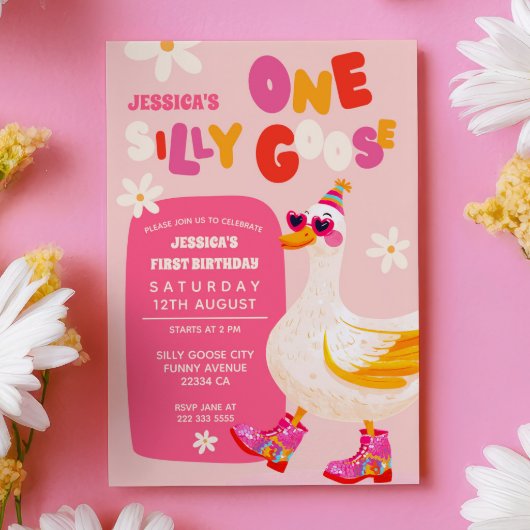 Een Gekke Goose Groovy Zomer Kinder 1e Verjaardag Kaart