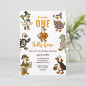 Een Gekke Goose Halloween eerste verjaardag Kaart (Staand voorkant)