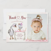 Een Gekke Goose Mama & Baby Roze Bedankt Card (Voorkant)
