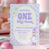 EEN Gekke Goose Modern Retro 1e Verjaardagsfeest Kaart