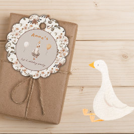 Een Gekke Goose Neutral 1e Verjaardagsfeest Bedankjes Labels