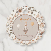 Een Gekke Goose Neutral 1e Verjaardagsfeest Bedankjes Labels (Voorkant)