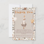 Een Gekke Goose Neutral 1e Verjaardagsfeest Bedankkaart (Voorkant)