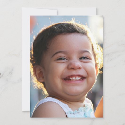 Een Gekke Goose Neutral Baby Foto 1e verjaardag Kaart (Achterkant)