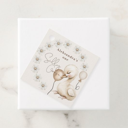Een Gekke Goose Neutral Boho Baby 1e verjaardag Bedankjes Labels (In situ)