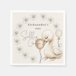Een Gekke Goose Neutral Boho Baby 1e verjaardag Servet