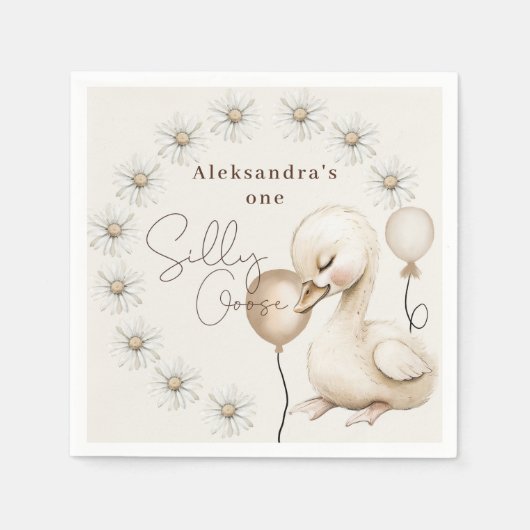 Een Gekke Goose Neutral Boho Baby 1e verjaardag Servet (Voorkant)