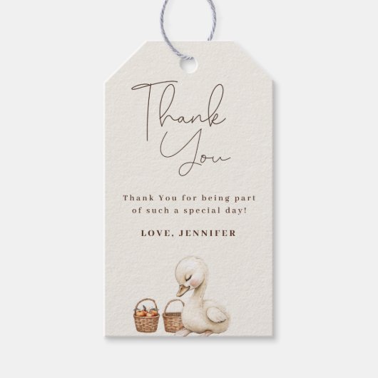 Een Gekke Goose Neutral Boho Baby shower Party Cadeaulabel (Voorkant)