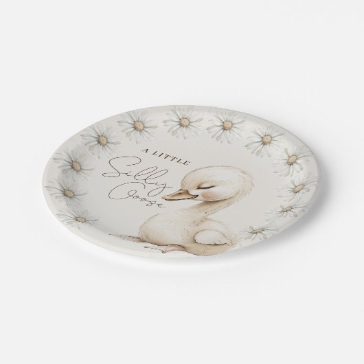 Een Gekke Goose Neutral Boho Baby shower Party Papieren Bordje (Gekanteld)