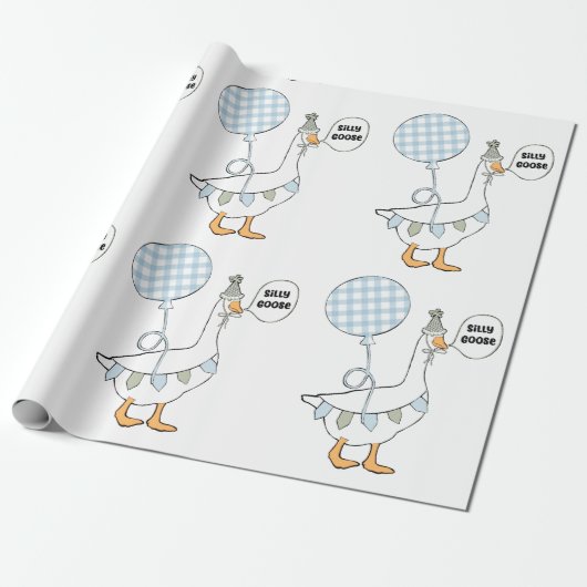 Een Gekke Goose Party Wrapping Paper Cadeaupapier (Uitgerold)