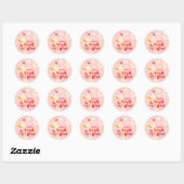 Een Gekke Goose Pastel Roze Kinderen Verjaardagsfe Ronde Sticker (Vel)