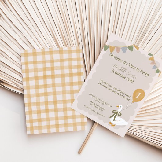 Een Gekke Goose Pastel verjaardagsuitnodiging Kaart