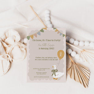 Een Gekke Goose Pastel verjaardagsuitnodiging Kaart