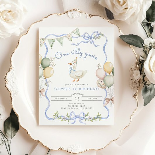 Een Gekke Goose Photo Boy 1e verjaardag Kaart