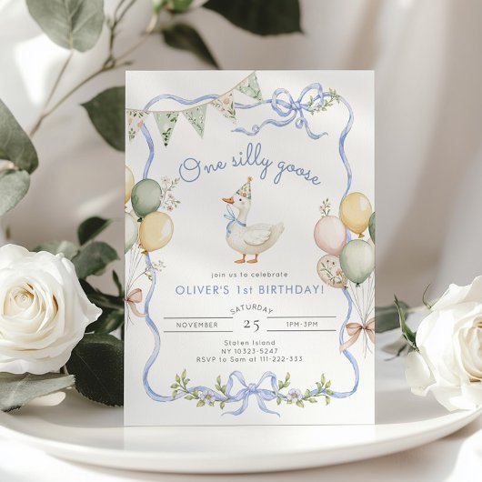 Een Gekke Goose Photo Boy 1e verjaardag Kaart
