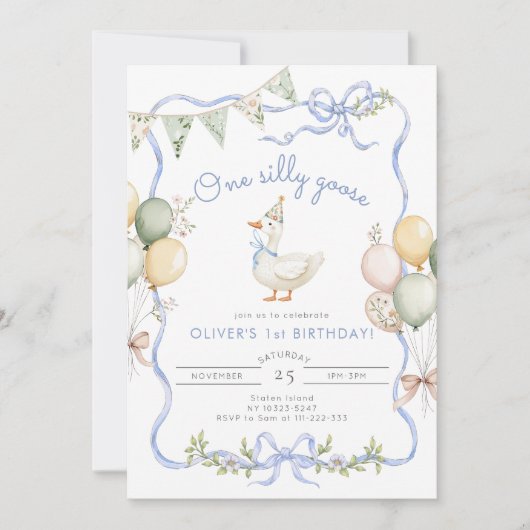 Een Gekke Goose Photo Boy 1e verjaardag Kaart (Voorkant)