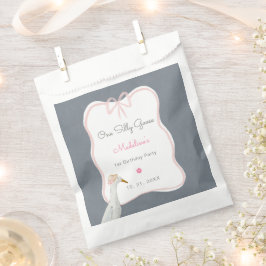 Een Gekke Goose Pink Bow 1e verjaardagsfeestje Bedankzakje