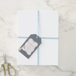 Een Gekke Goose Pink Bow 1e verjaardagsfeestje Cadeaulabel