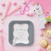 Een Gekke Goose Pink Bow 1e verjaardagsfeestje Papieren Bordje (Feest)