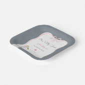 Een Gekke Goose Pink Bow 1e verjaardagsfeestje Papieren Bordje (Gebogen)