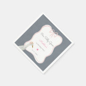 Een Gekke Goose Pink Bow 1e verjaardagsfeestje Servet (Hoek)