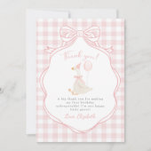 Een Gekke Goose Pink Bow Eerste Verjaardag Bedankkaart (Voorkant)