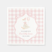 Een Gekke Goose Pink Bow Eerste Verjaardag Servet (Voorkant)