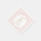 Een Gekke Goose Pink Bow Eerste Verjaardag Servet (Hoek)