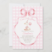 Een Gekke Goose Pink Bow Girl 1e verjaardag Kaart (Voorkant)