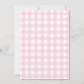 Een Gekke Goose Pink Gingham 1st Birthday Kaart (Achterkant)