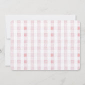 Een Gekke Goose Pink Gingham Girl 1e verjaardag Kaart (Achterkant)